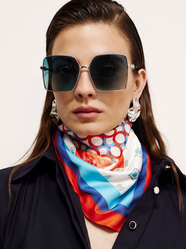 River Island White Carnation Print Large Neck Scarf - Image 1 of 5 River Island White Carnation Print Large Neck Scarf - Image 1 of 5