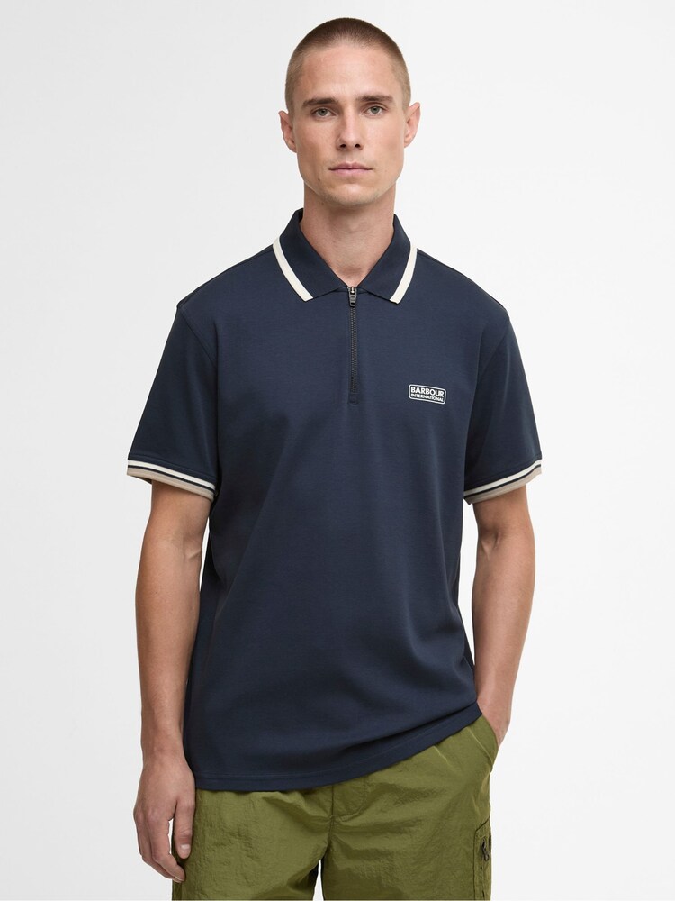 Barbour® International Blue Panter Interlock Polo Shirt - Image 1 of 4