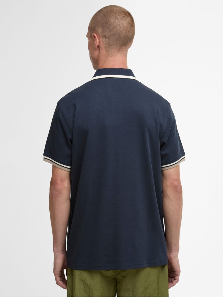 Barbour® International Blue Panter Interlock Polo Shirt - Image 2 of 4