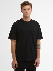 Barbour® International Black Theo Appliqué T-Shirt - Image 1 of 5