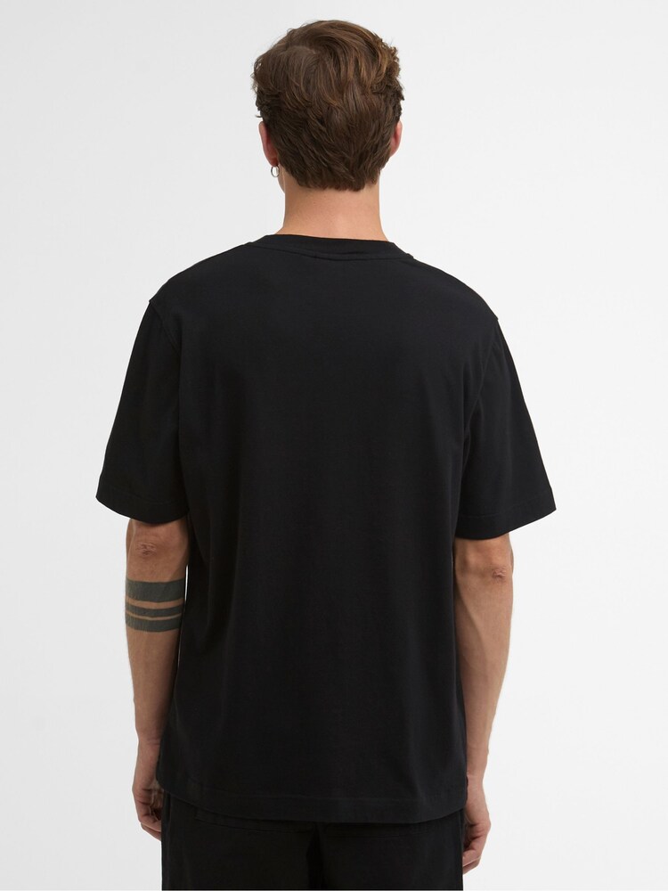 Barbour® International Black Theo Appliqué T-Shirt - Image 2 of 5