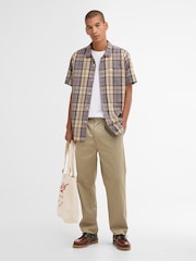 Barbour Brown Clyde Seersucker Tartan Summer Fit Shirt - Image 3 of 5