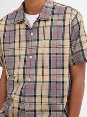 Barbour Brown Clyde Seersucker Tartan Summer Fit Shirt - Image 4 of 5