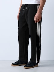 Black Straight Fit Side Stripe Joggers - Image 1 of 7