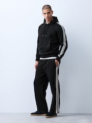 Black Straight Fit Side Stripe Joggers - Image 2 of 7