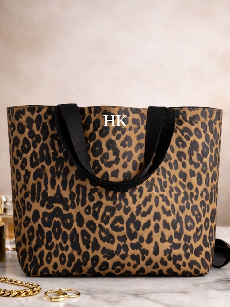 Personalised Leopard Print Bag by Loveabode - Image 1 of 4