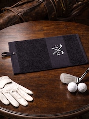 Personalised Black Golf Towel by Loveabode - Image 3 of 4
