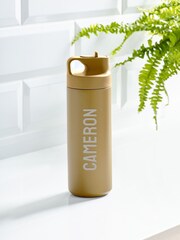 Personalised Mustard Straw Water Bottle by Loveabode - Image 1 of 4