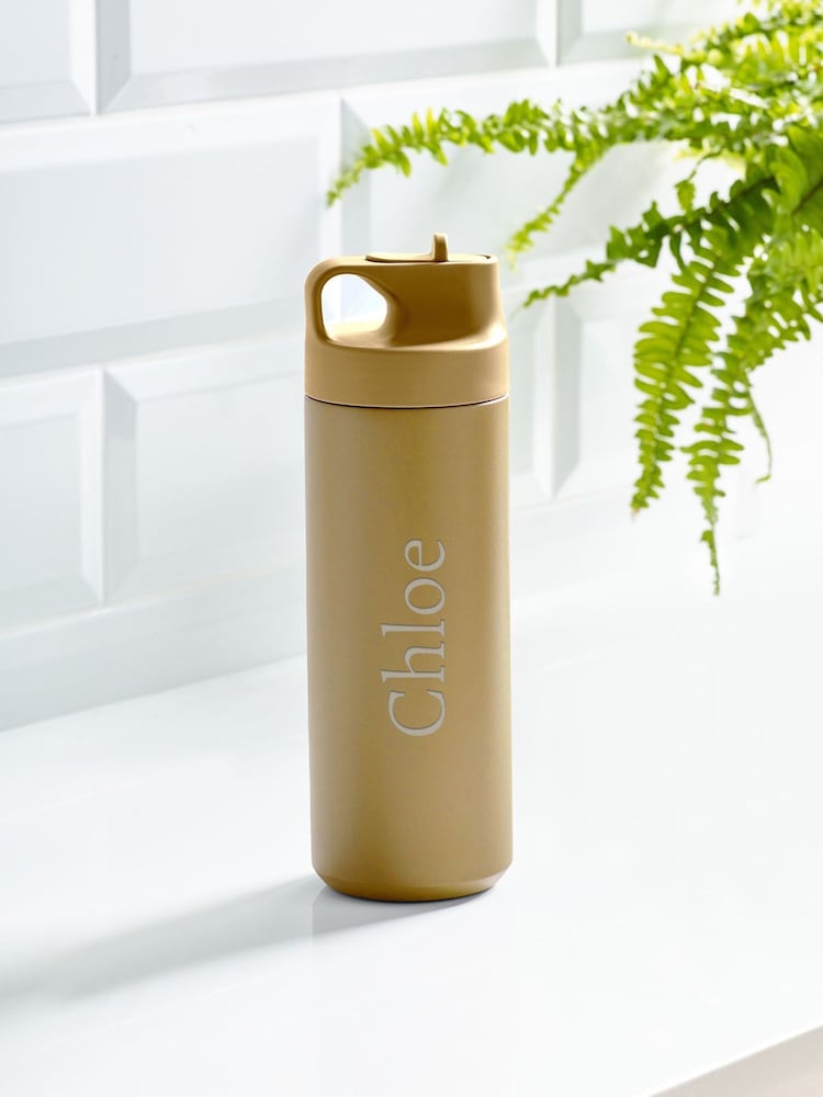 Personalised Mustard Straw Water Bottle by Loveabode - Image 4 of 4