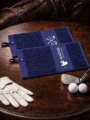Personalised Navy Golf Towel by Loveabode - Image 1 of 4