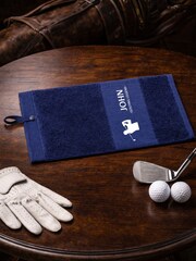 Personalised Navy Golf Towel by Loveabode - Image 2 of 4