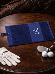 Personalised Navy Golf Towel by Loveabode - Image 3 of 4