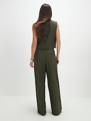 River Island Green Pinstripe Wide Leg Trousers - Image 3 of 4