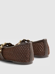 River Island Brown Crochet Ballet Pumps - Image 4 of 6