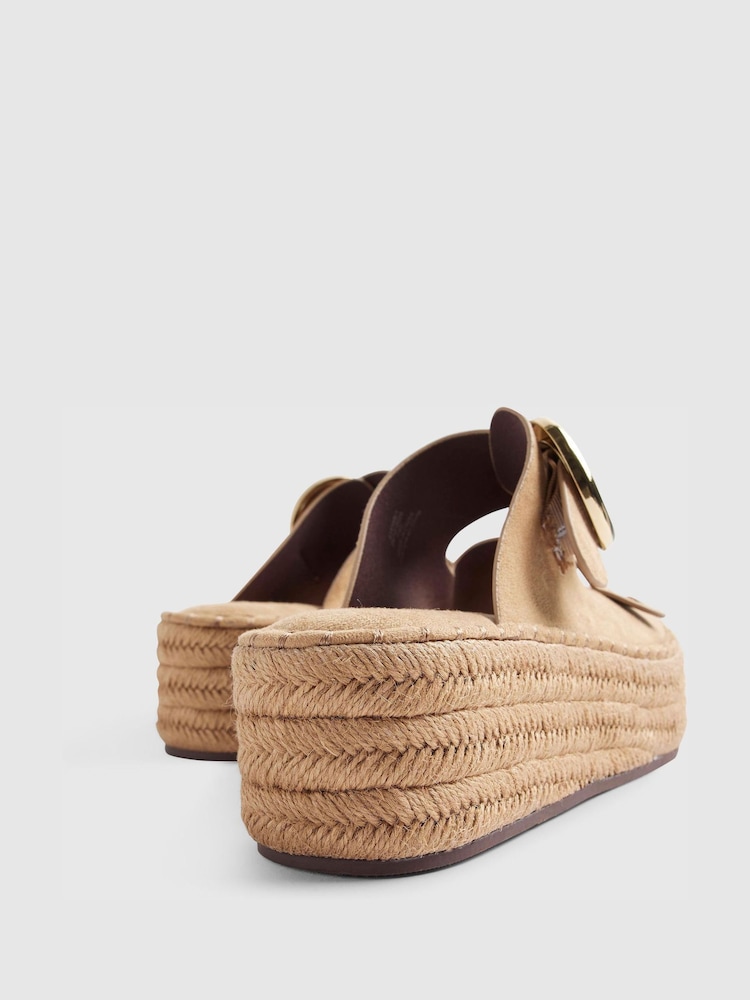 River Island Brown Ringe Buckle Strap Wedge Sandals - Image 6 of 6