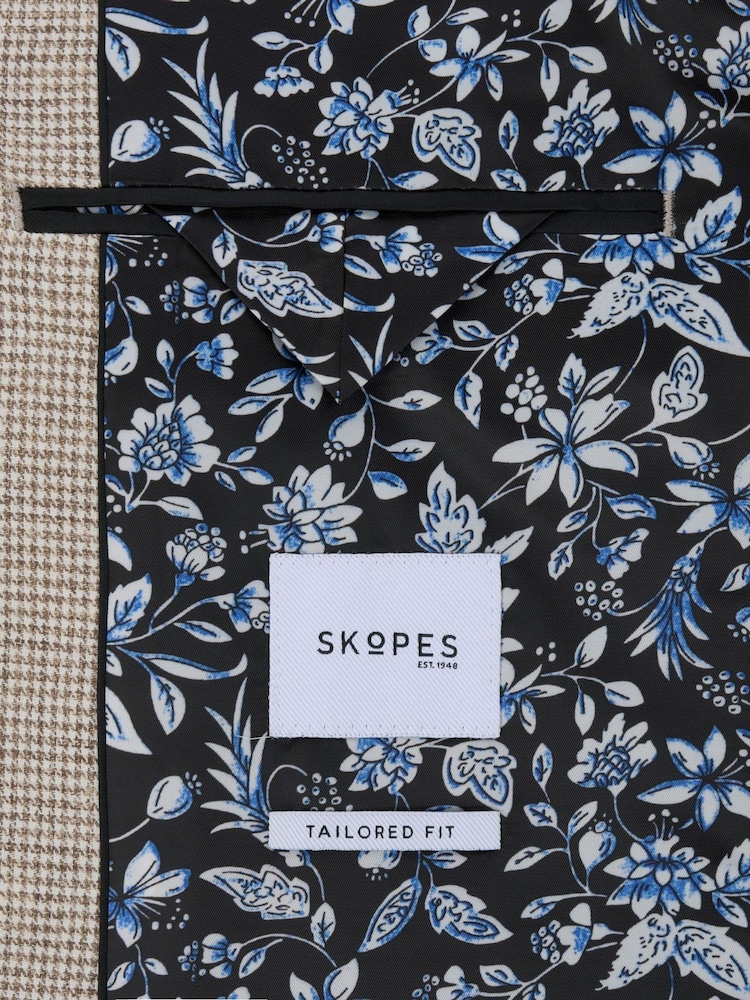 Skopes Natural Aurelio Tailored Fit Houndstooth Check Jacket - Image 7 of 7