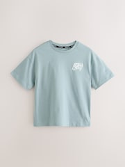 smALLSAINTS Blue Graphic Crew T-Shirts 3 Pack - Image 4 of 9