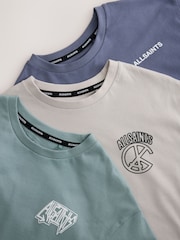 smALLSAINTS Blue Graphic Crew T-Shirts 3 Pack - Image 7 of 9
