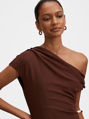 Forever New Piper Petite Draped Tie Mesh Midi Dress - Imagen 3 de 4