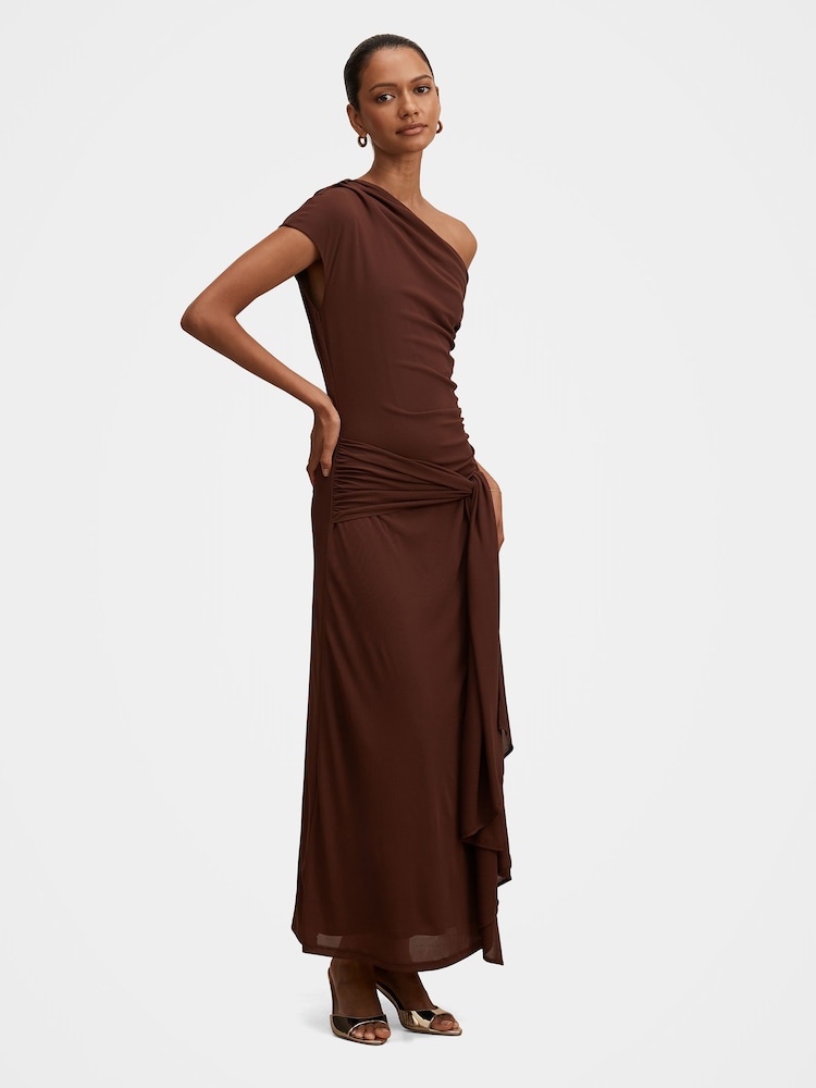 Forever New Piper Petite Draped Tie Mesh Midi Dress - Imagen 4 de 4
