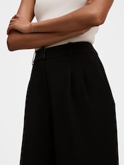 Forever New Black Eva Petite Pleated Wide Leg Trousers - Image 3 of 5