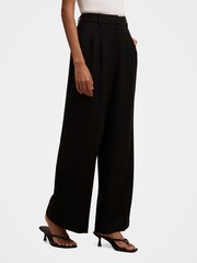 Forever New Black Eva Petite Pleated Wide Leg Trousers - Image 4 of 5