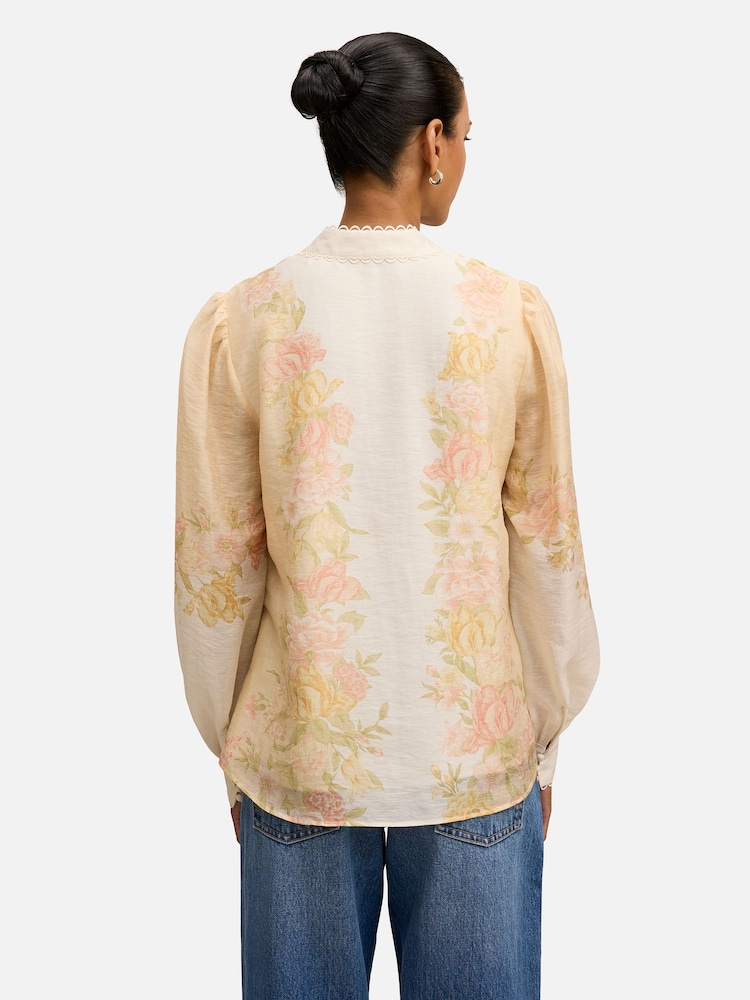 Forever New Cream Emma Petite Trimmed Blouse - Image 2 of 5 Forever New Cream Emma Petite Trimmed Blouse - Image 2 of 5