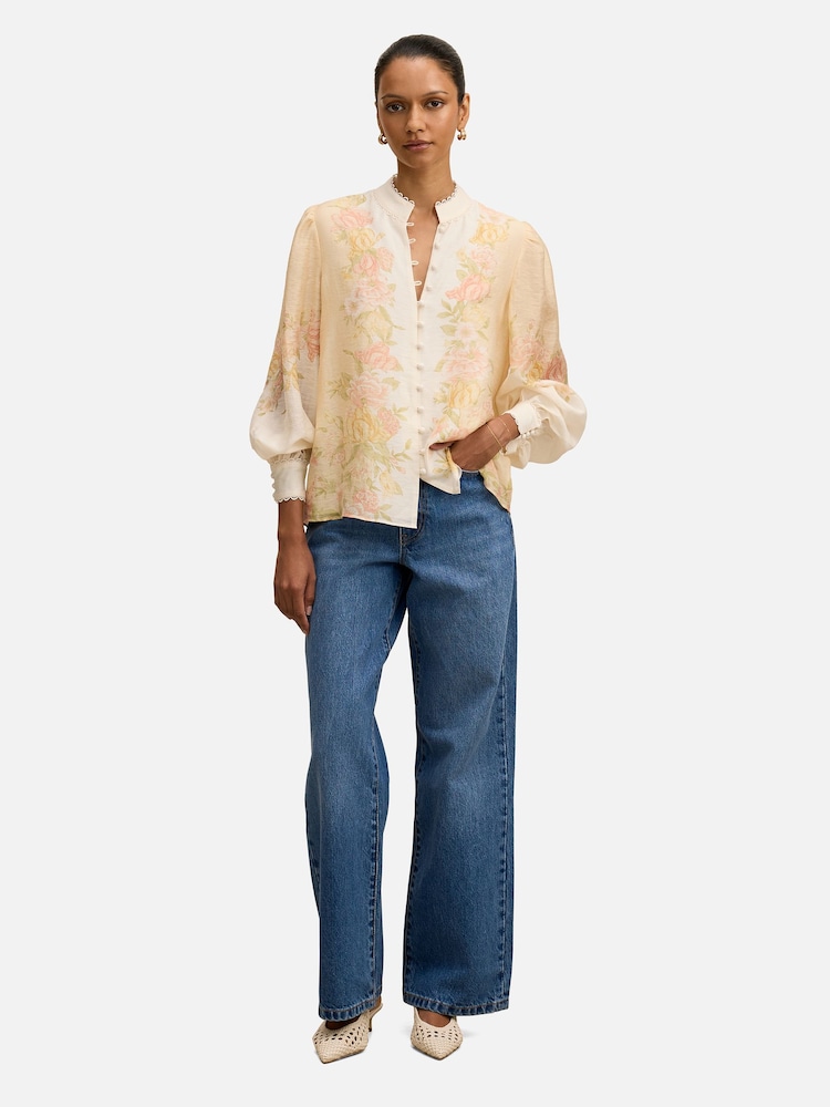 Forever New Cream Emma Petite Trimmed Blouse - Image 5 of 5 Forever New Cream Emma Petite Trimmed Blouse - Image 5 of 5