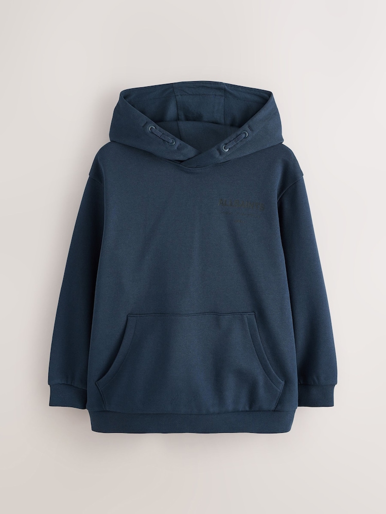 smALLSAINTS Navy Oversized Underground Pullover Hoodie - Image 1 of 8 smALLSAINTS Navy Oversized Underground Pullover Hoodie - Image 1 of 8