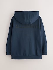 smALLSAINTS Navy Oversized Underground Pullover Hoodie - Image 2 of 8