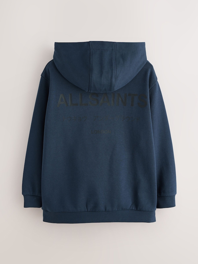 smALLSAINTS Navy Oversized Underground Pullover Hoodie - Image 2 of 8 smALLSAINTS Navy Oversized Underground Pullover Hoodie - Image 2 of 8