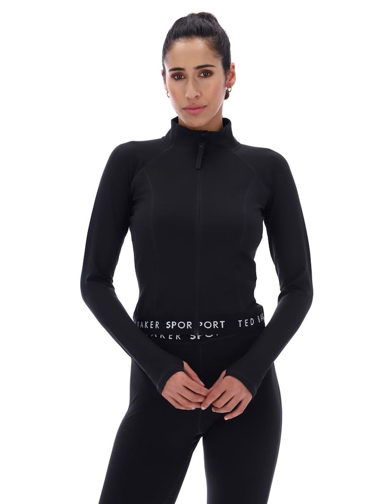 Ted Baker Sport Marie Essentials Cropped Zip Up Jacket - Image 1 of 4
