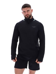 Ted Baker Sport Rory Soft StretchTraining 1/4 Zip Black T-Shirt - Image 1 of 4