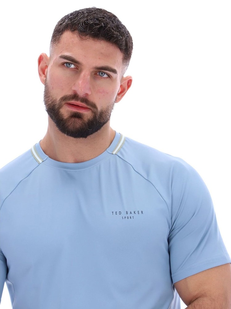 Ted Baker Sport Blue Harrison Aeroflow Training T-Shirt - Image 3 of 3