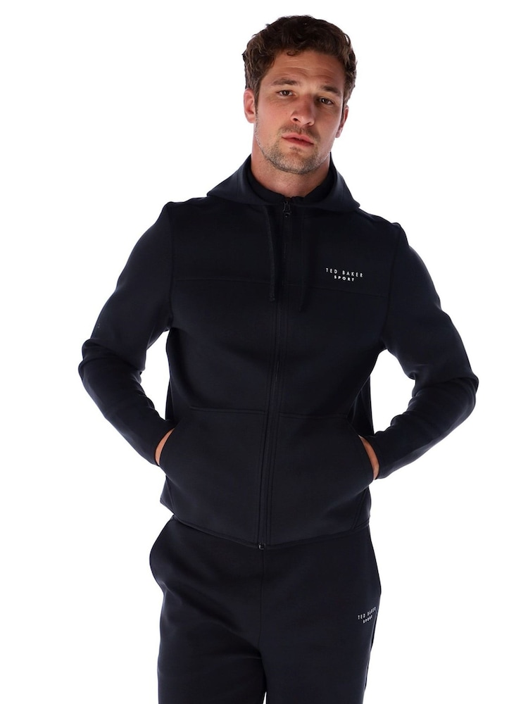Ted Baker Sport Black Michael Essentials Zip Hoodie - Image 1 of 4 Ted Baker Sport Black Michael Essentials Zip Hoodie - Image 1 of 4