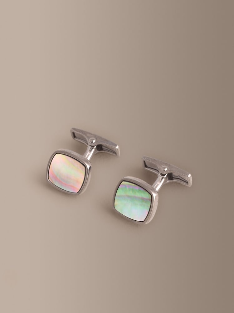 Smoke Mother Of Pearl Cufflinks - Image 1 of 4 Smoke Mother Of Pearl Cufflinks - Image 1 of 4