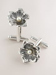 실버 - Flower Cufflinks - 5의 이미지 3