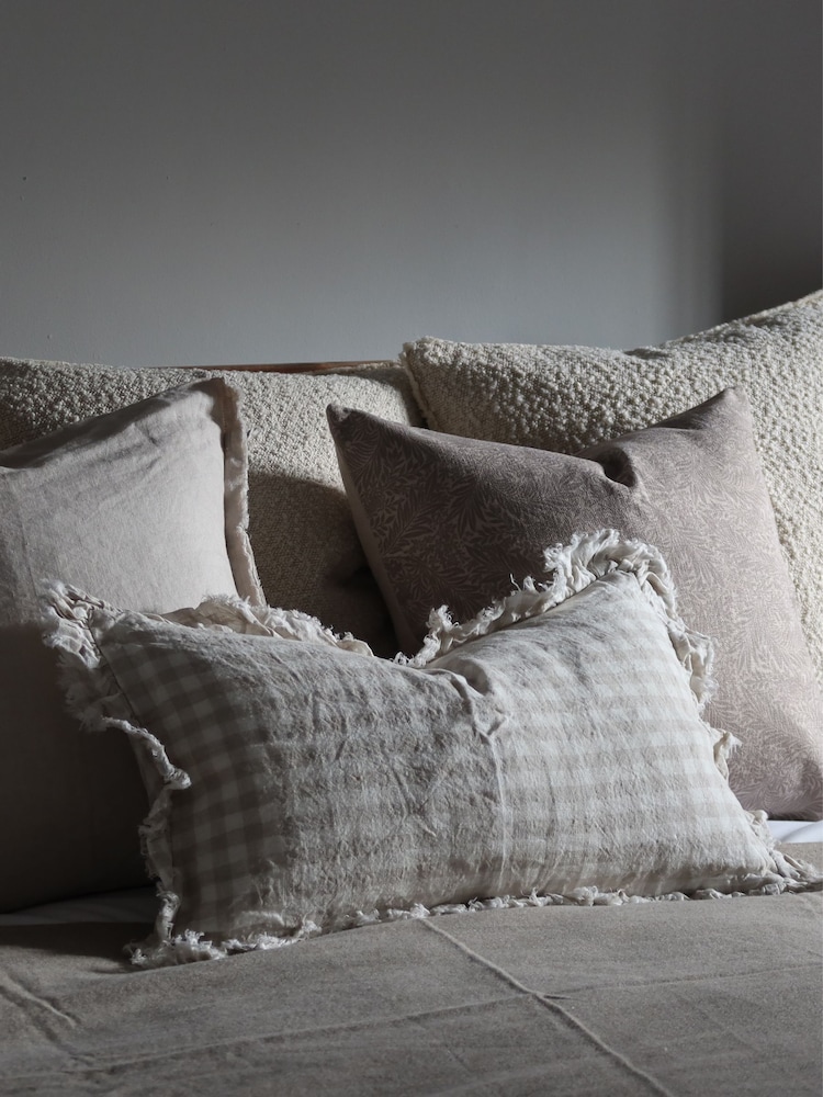 Ellenvale Interiors Natural Hallie Gingham Cushion 50 x 30cm Cover 45 X 45cm - Image 2 of 3 Ellenvale Interiors Natural Hallie Gingham Cushion 50 x 30cm Cover 45 X 45cm - Image 2 of 3