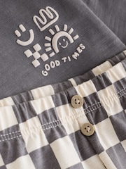 Charcoal Grey Checkerboard Baby Top and Wide Leg Leggings Set (0mths-2yrs) - Image 8 of 9