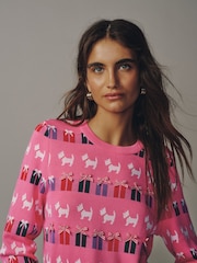 Pink Multi Dog Christmas Long Sleeve Jumper - Image 1 of 8