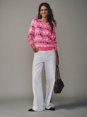 Pink Multi Dog Christmas Long Sleeve Jumper - Image 3 of 8