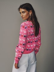 Pink Multi Dog Christmas Long Sleeve Jumper - Image 4 of 8