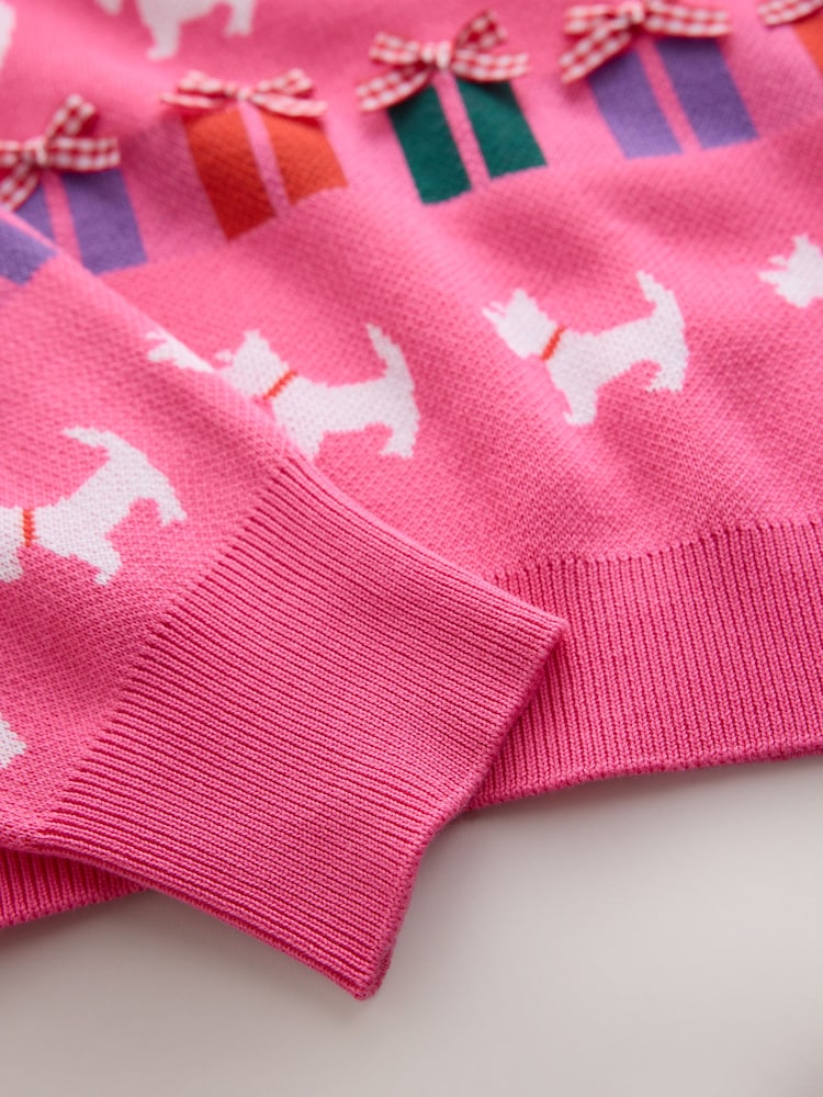 Pink Multi Dog Christmas Long Sleeve Jumper - Image 8 of 8 Pink Multi Dog Christmas Long Sleeve Jumper - Image 8 of 8