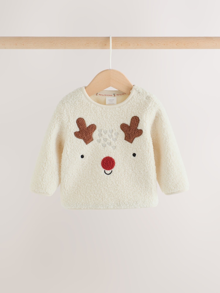 Neutral Reindeer Baby Fleece Top and Leggings Set (0mths-2yrs) - Image 2 of 13