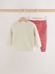 Neutral Reindeer Baby Fleece Top and Leggings Set (0mths-2yrs) - Image 4 of 13