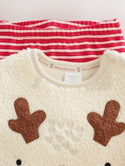 Neutral Reindeer Baby Fleece Top and Leggings Set (0mths-2yrs) - Image 7 of 13