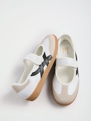 Friends Like These White Flat Mary Jane Ballerina Style Trainers - Image 1 of 4