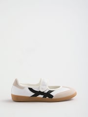 Friends Like These White Flat Mary Jane Ballerina Style Trainers - Image 2 of 4