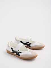 Friends Like These White Flat Mary Jane Ballerina Style Trainers - Image 3 of 4