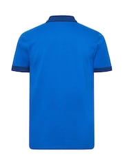 BadRhino Big & Tall Blue Jacquard Collar Polo Shirt - Image 6 of 6
